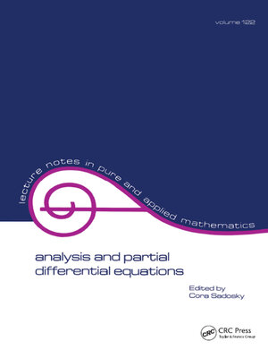 cover image of Analysis and Partial Differential Equations